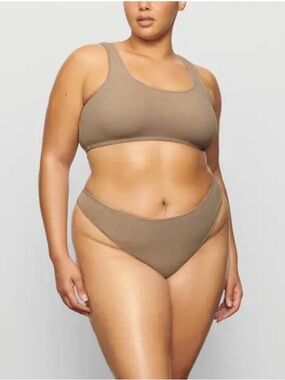 🤎🤍 SKIMS Soft Cotton Blend Terry Thong in Desert 🤍🤎